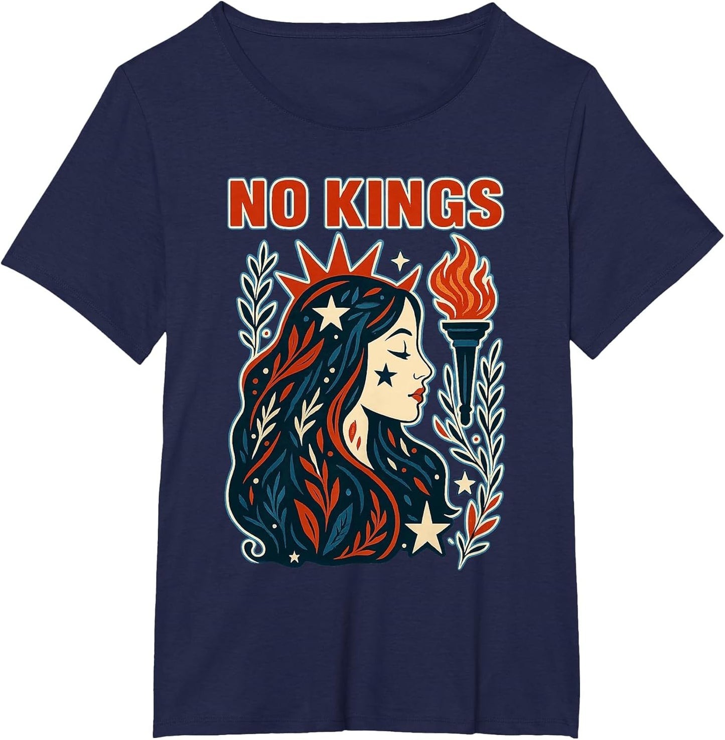 No Kings Retro Patriotic Woman Liberty