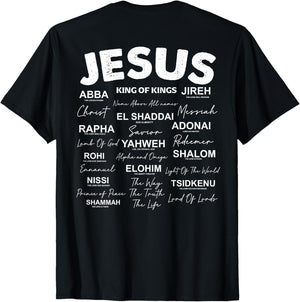 Jesus is King Names of God Hebrew Jesus Christian (On Back)