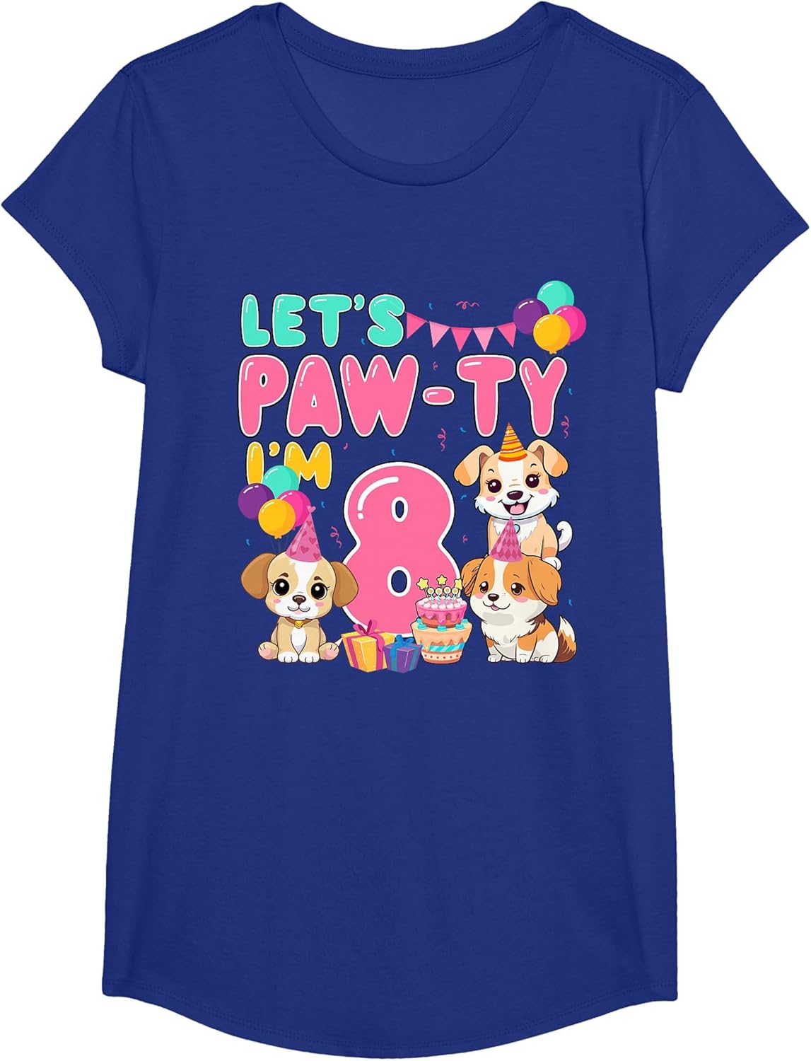 Let's Pawty I'm 8 Year Old Dog Theme Birthday Party
