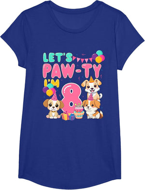 Let's Pawty I'm 8 Year Old Dog Theme Birthday Party