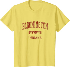 Bloomington Indiana in Vintage Athletic Sports Design