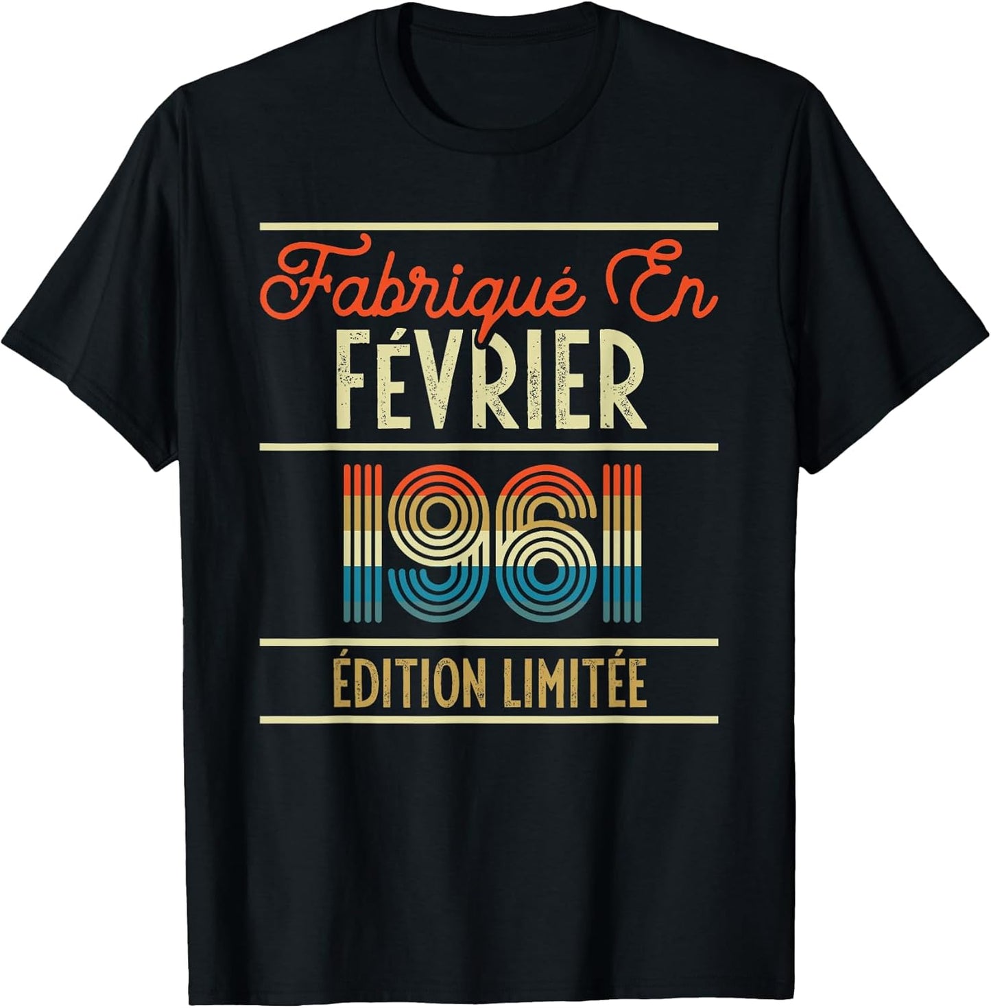 65 Ans Anniversaire Millésime Vintage Homme Février 1961