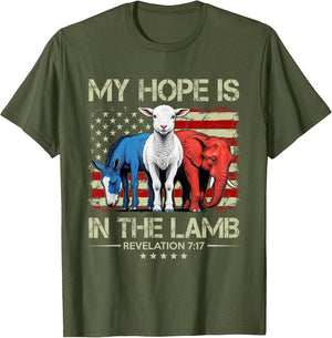 My Hope is in The Lamb Elephant Donkey USA Funny Scripture