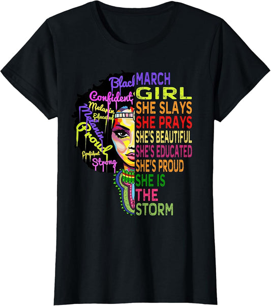 March Birthday Girl Queens are Born in March Shirt
