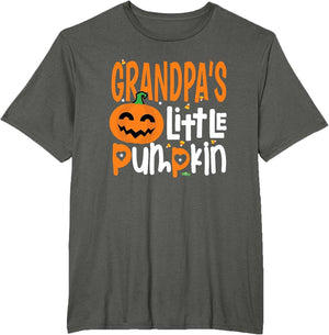 Grandpa's Little Pumpkin Halloween Shirt Cute Kids Pumpkin T