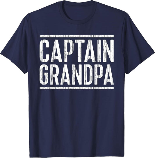 Captain Grandpa Shirt Men Fathers Day Boating