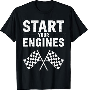 Start Your Engines Shirt Checkered Flag Men Women Racing Day