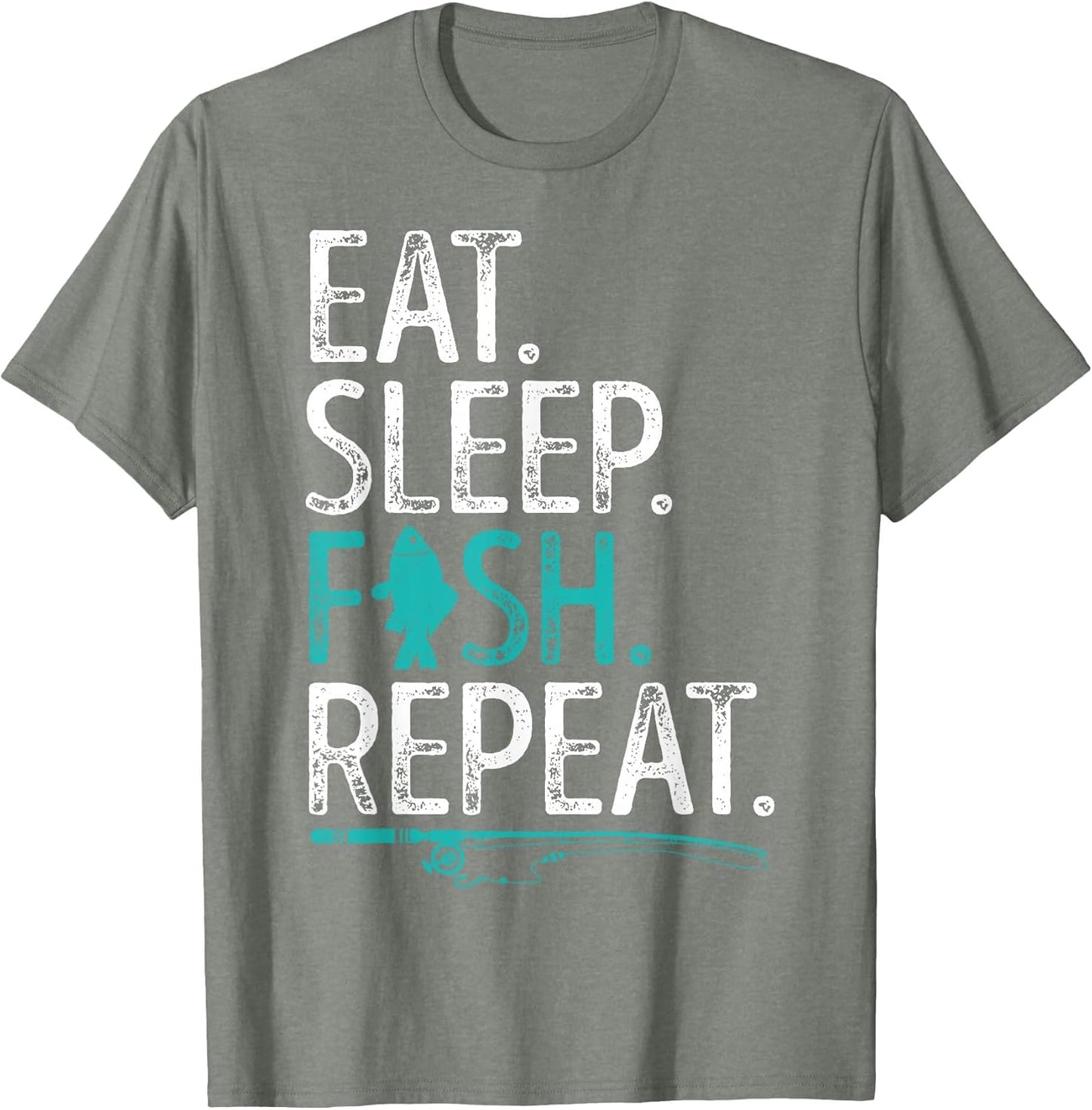 Eat Sleep Fish Repeat T Shirt Men Women Kids Fishing Boys