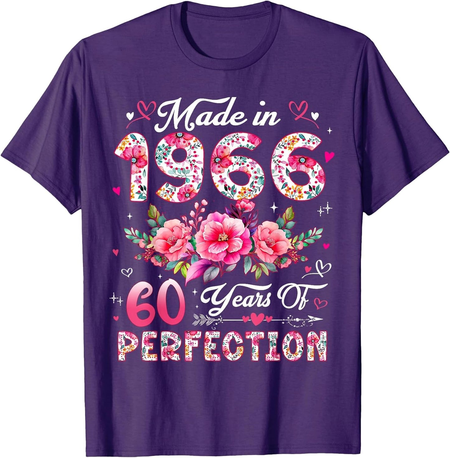 60 Year Old Made in 1966 Floral 60th Birthday Women