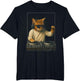 Vintage Orange Tabby Cat Playing Music Cat Lovers DJ Lovers