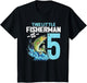 Kids Fishing Birthday Shirt 5 Year Old Boy Fisher 5th Bday Kids