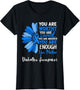 Motivational Type 1 Diabetes Awareness T1D Ribbon Blue