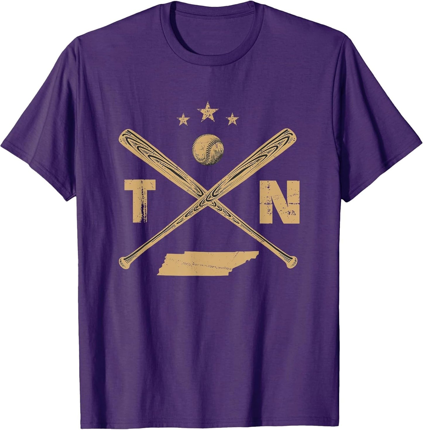Vintage Map TN Tennessee Baseball Bats Coach Hometown Pride
