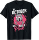 In October We Wear Pink Breast Cancer Awareness Pitbull Dog Women Girls Kids