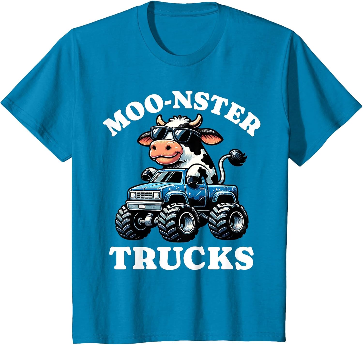 Moo Cow Monster Truck Boys Kids Farm Animals Cute Pun