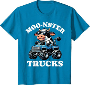 Moo Cow Monster Truck Boys Kids Farm Animals Cute Pun