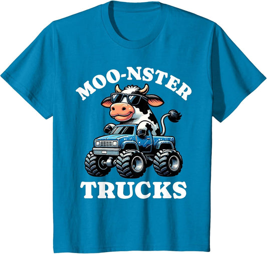 Moo Cow Monster Truck Boys Kids Farm Animals Cute Pun