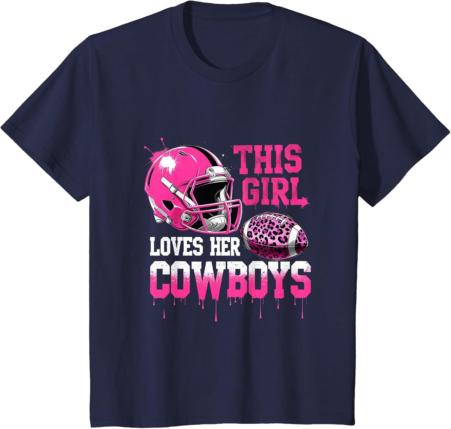 This Girl Loves Her Cowboys Football Leopard Pink Helmet