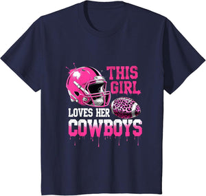 This Girl Loves Her Cowboys Football Leopard Pink Helmet
