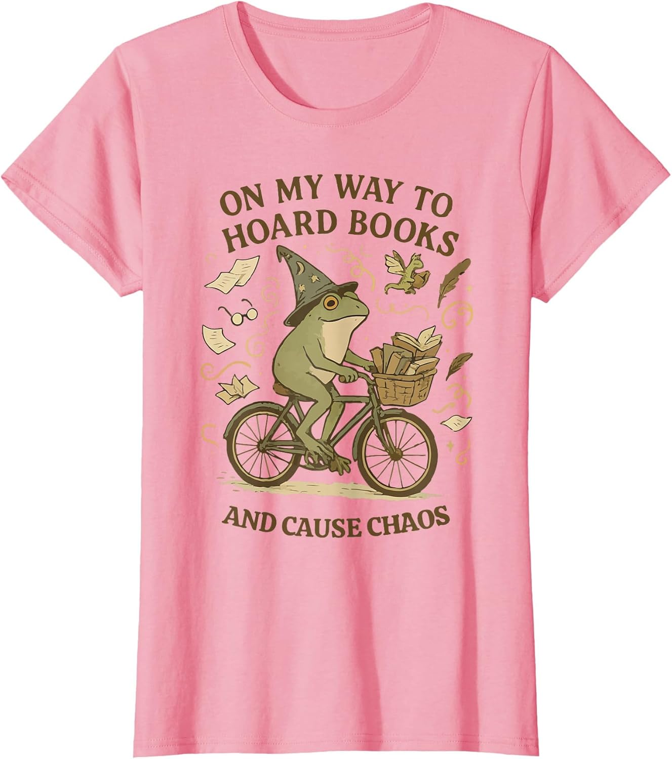 On My Way to Hoard Books and Cause Chaos Funny Frog