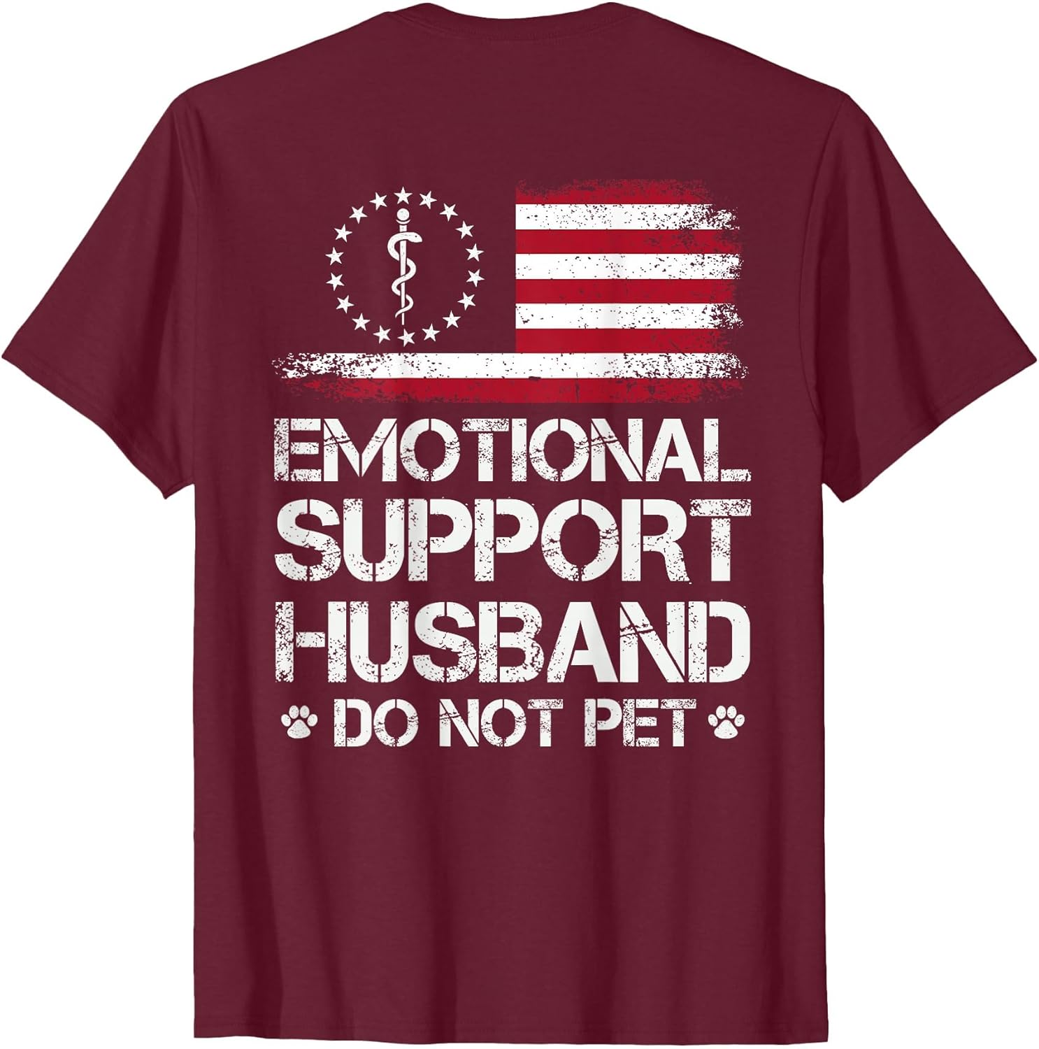 ON Back Emotional Support Husband Do Not Pet American Flag
