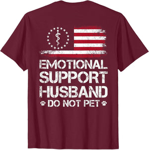 ON Back Emotional Support Husband Do Not Pet American Flag