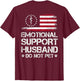 ON Back Emotional Support Husband Do Not Pet American Flag