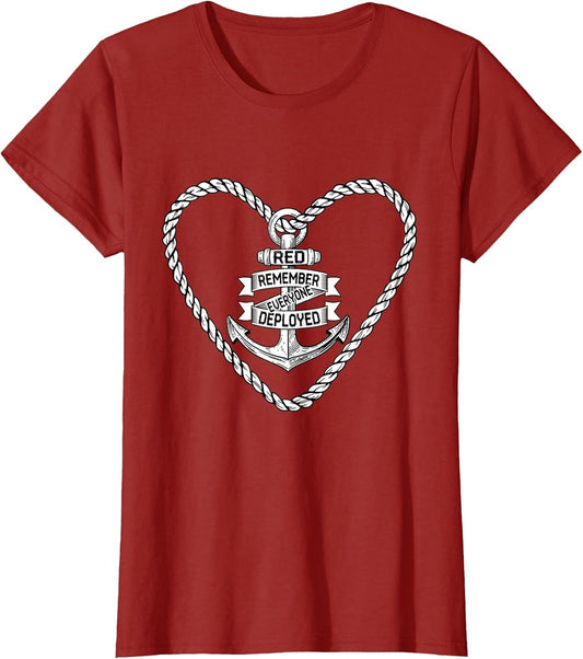 Retro Red Friday Remember Everyone Deployed Vintage Navy