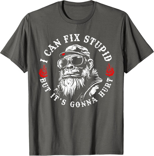 I Can Fix Stupid But It's Gonna Hurt Monkey Vintage Funny