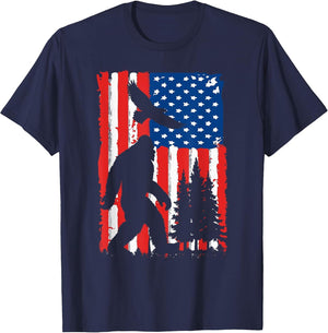 Patriotic USA Flag Bigfoot Sasquatch American Liberty Retro