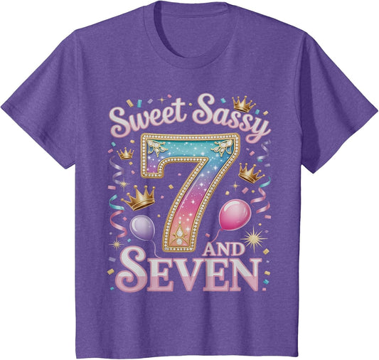 7 Years Sweet Sassy and Seven Girl Outfit 7th Birthday