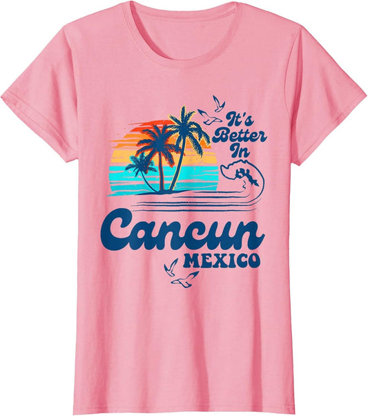 Cancun Mexico Beach Summer Vacation Retro Vintage 80's 70's