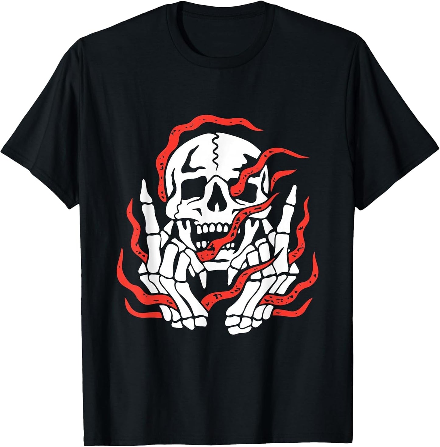 Fire Skeleton Halloween Costume Scary Goth Gothic Skull