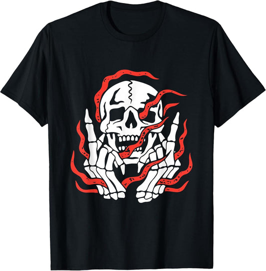 Fire Skeleton Halloween Costume Scary Goth Gothic Skull