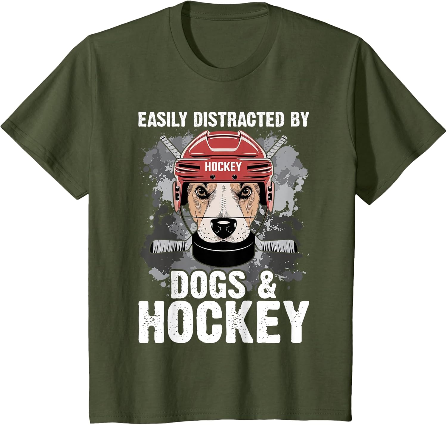 Easily Distracted by Dogs and Hockey Funny Dog Owner