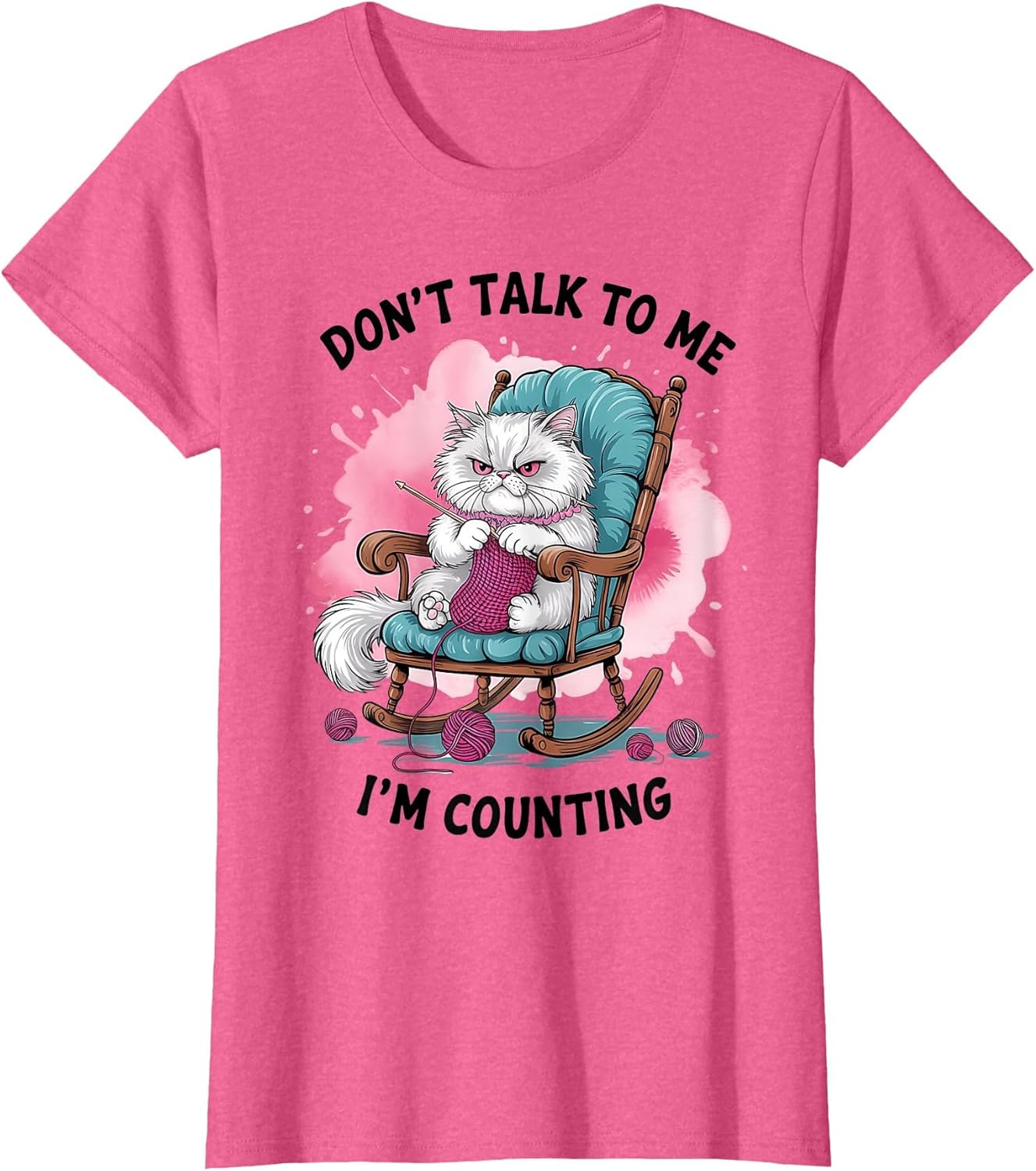 Funny Cat Knits Lover Don't Talk to Me I'm Counting Knitting