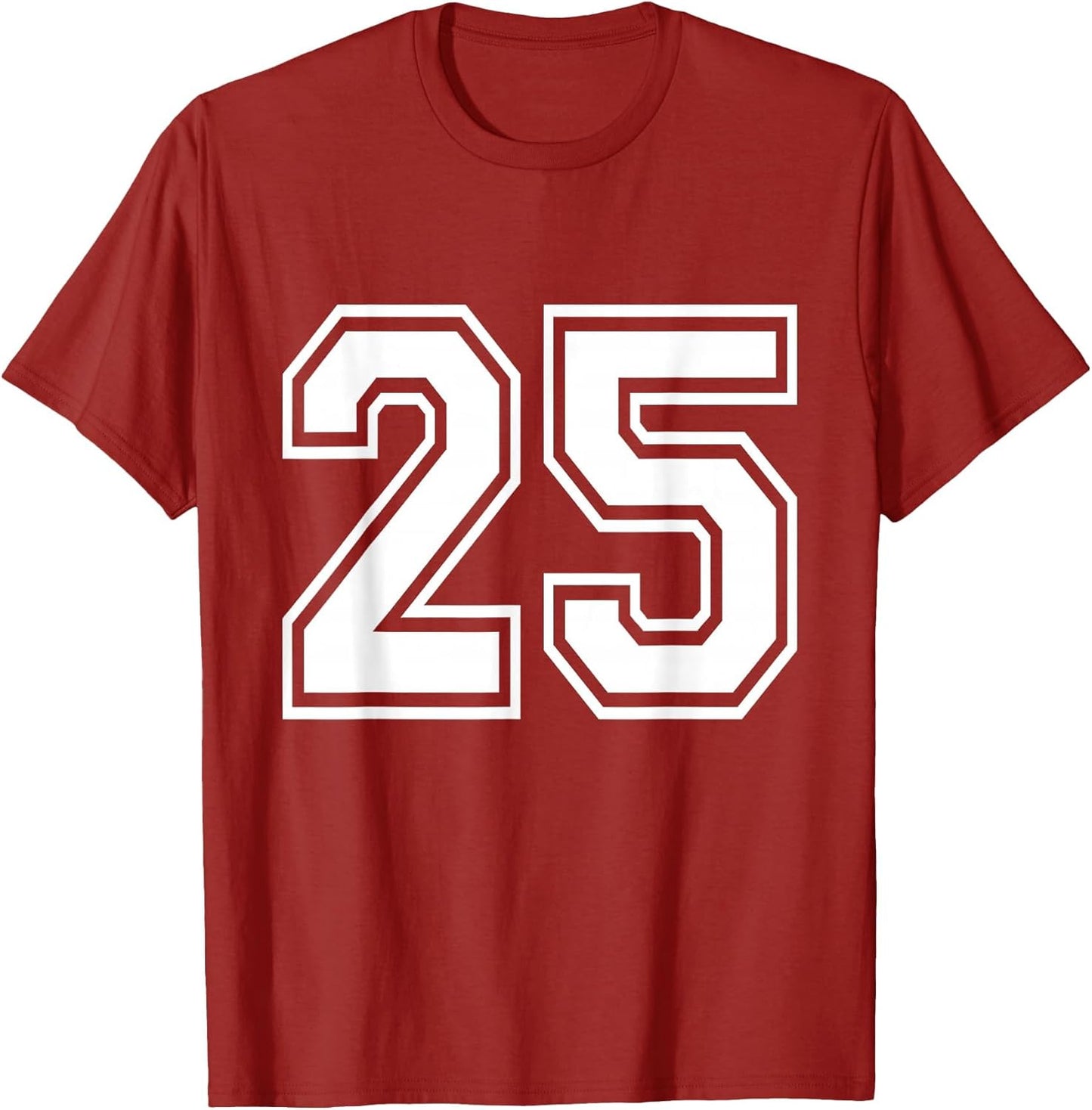 Number 25 Varsity Sports Team Jersey 25th Birthday 25 Years