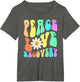 Groovy Peace Love Recovery Celebrate Sober I'm Clean AA NA , Women's Plus, Asphalt Grey, 5X
