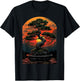 Bonsai Tree Sunset Art, Zen Japanese Garden, Tranquil Nature