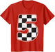 Kids Birthday Boy 5 Five Race Car 5th Birthday Racing Car Flag