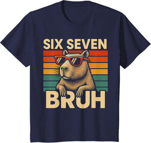 Six Seven Bruh Capybara Retro Vintage Funny 67 Meme Kids