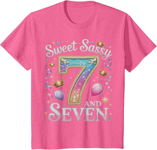 7 Years Sweet Sassy and Seven Girl Outfit 7th Birthday