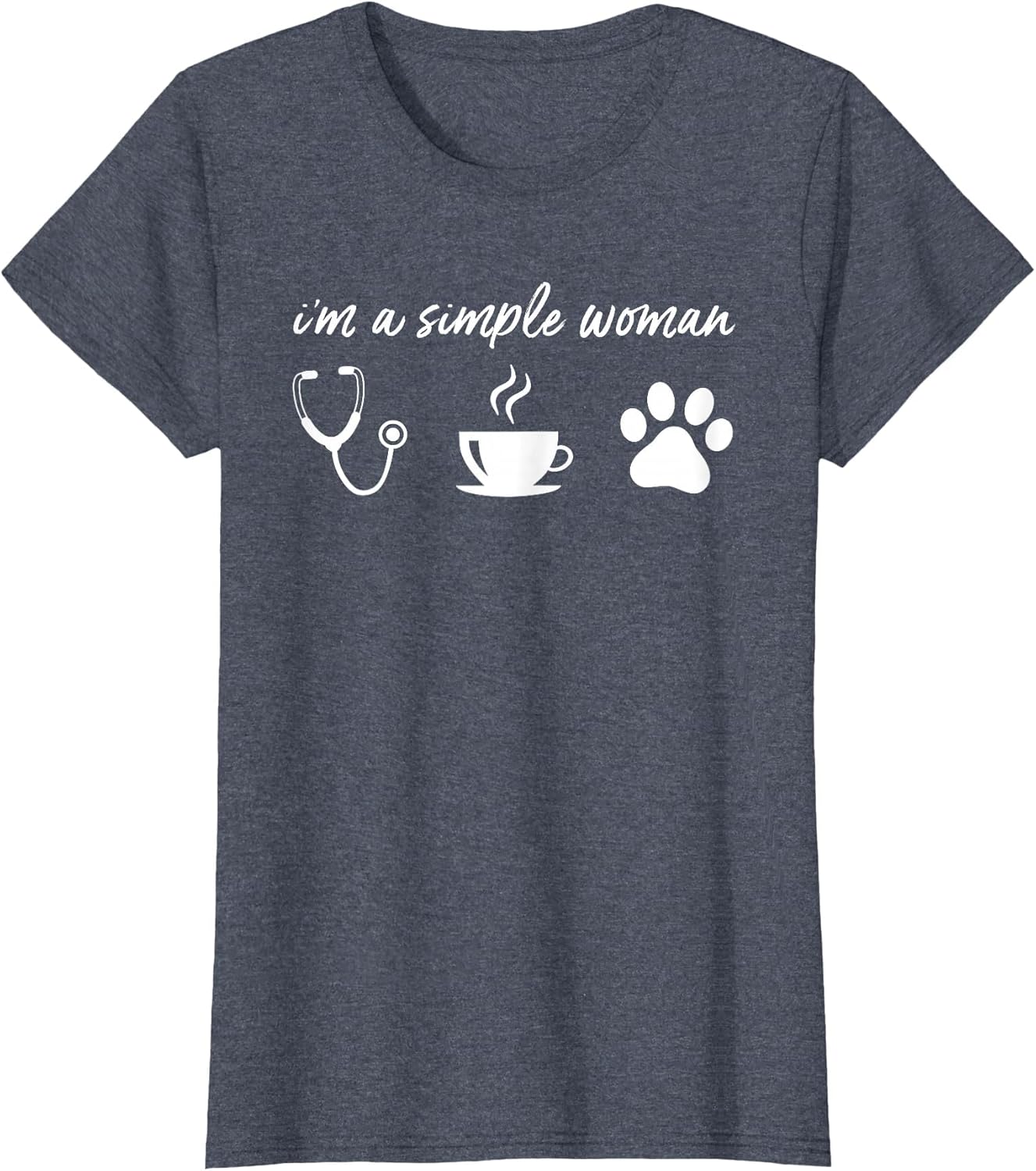 I'm a Simple Woman Nurse Coffee Dogs T Shirt Funny Love Paw