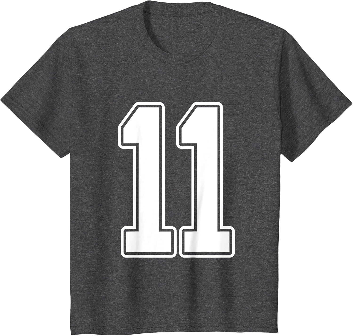 #11 White Outline Number 11 Sports Fan Jersey Style