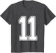 #11 White Outline Number 11 Sports Fan Jersey Style
