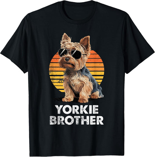 Cool Retro Yorkie Brother Funny Vintage Dog Owner