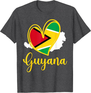 Patriotic Guyana Cute Heart Guyanese Flag Girls Mom