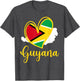 Patriotic Guyana Cute Heart Guyanese Flag Girls Mom