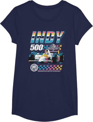 Indy 500 Indianapolis Motor Speedway Distressed Chrome Neon