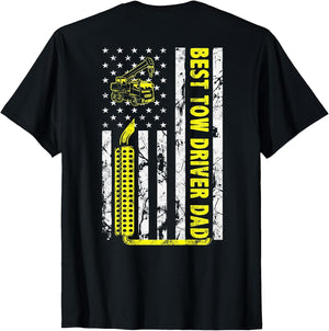 Best Tow Truck Driver Dad Ever American Flag Gift Towing Dad